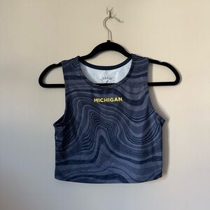 Women's Navy and Yellow Michigan Tank Top